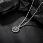 Antique Silver Compass Pendant Necklace Wheat Chain N00594