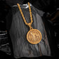 Antique Gold Pendant Necklace Twisted Rope Chain N00944