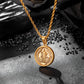 Antique Gold Pendant Necklace Twisted Rope Chain N00944