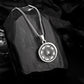 Antique Silver Compass Pendant Necklace Curb Chain N00678