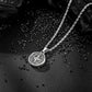 Antique Silver Compass Pendant Necklace Twisted Rope Chain N00703