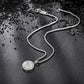 Silver Rose Pendant Necklace Curb Chain N00733