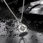 Antique Silver Compass Pendant Necklace Wheat Chain N00660