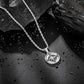 Antique Silver Compass Pendant Necklace Twisted Rope Chain N00659