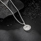 Silver Compass Pendant Necklace Wheat Chain N00693