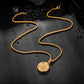 Gold Rose Pendant Necklace Wheat Chain N00860