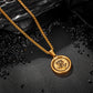 Antique Gold Rose Pendant Necklace Wheat Chain N00877