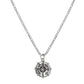 Antique Silver Compass Pendant Necklace Figaro Chain N01883