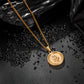 Gold Rose Pendant Necklace Curb Chain N01538