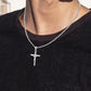 Silver Jesus Pendant Necklace Twisted Rope Chain N00417