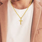 Gold Jesus Cross tNecklace Curb Chain N00414